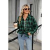 Coolmee Womens Classic Plaid Shirt Long Sleeve Cotton Button Down Up Shirts Stylish Oversized Loose Fit Blouse Tops - 2 of 4