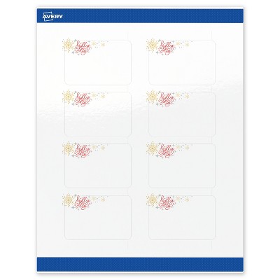 Avery Labels, 2" x 3", Silver-Holly Sparkles, Glossy, 80ct