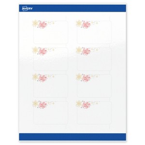 Avery Labels, 2" x 3", Silver-Holly Sparkles, Glossy, 80ct - 1 of 4