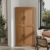 MAYEERTY Modern 4 Doors Utility Storage Cabinets Efficient Storage for Living Room Dining Room Bedroom Beige 2 Piece - 2 of 4