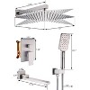 CASAINC 10" Inch Wall Mounted Square Shower System Set with Handheld Spray & Tub Spout - 2 of 2