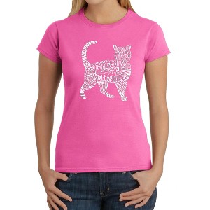 LA Pop Art Women's Word Art T-Shirt - Cat - 1 of 4