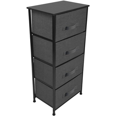 Sorbus 4-Drawer Black Fabric Storage Chest with Steel Frame