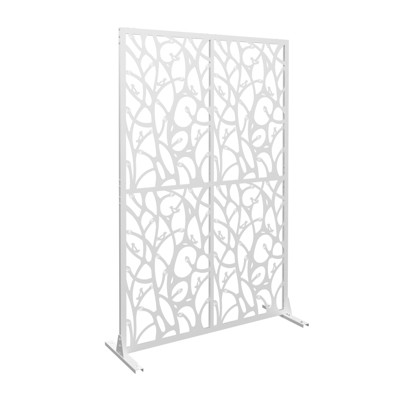 DSVIMOY Patio Privacy Screens, Privacy Screens with Free Standing, Decorative Privacy Screen for Balcony, White, 45.3"*15.8"*72"