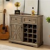 HDZNVF Farmhouse Storage Cabinets with 2 Drawers with Removable Storage Shelves, Gray Wash - 2 of 4