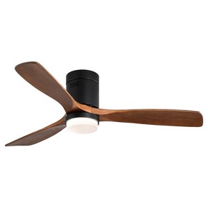 Wanze of Ocean 52 in. Smart Indoor Black Ceiling Fan with LED Light and Remote Control 3 Colors Adjustable - 1 of 4