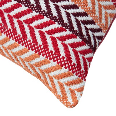 Chanasya 20" Red and Orange Cotton Arrow Pattern Pillow Covers