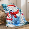 Lomsoe Christmas Polar Bear Family Print Flannel Blanket - All Seasons Soft and Warm Perfect for Living Room Decor, Sofa, Bed, Travel - 3 of 4
