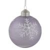 Northlight 3ct Purple Glass Ball Christmas Ornaments with Snowflakes 3" (80mm) - 3 of 4