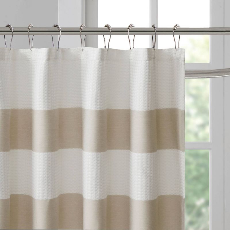 Spa Waffle Shower Curtain with 3M Treatment, 4 of 9