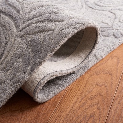 Gray Floral Hand-Tufted Wool Area Rug, 5' x 8'