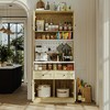 Famapy Tall Kitchen Pantry Cabinet Microwave Shelf and Storage Drawers Coffee Bar Cabinet Buffet Hutch Cabinet Sideboard - 3 of 4