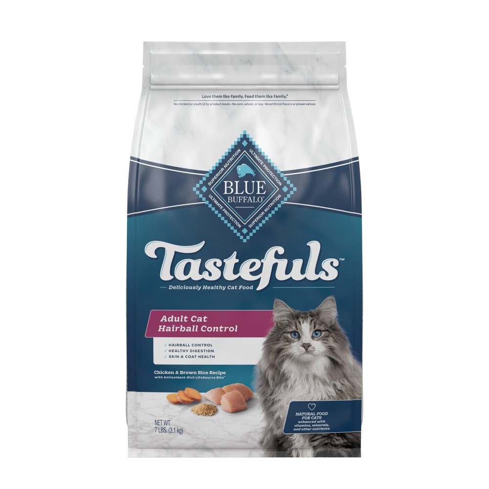 Photos - Cat Food Blue Buffalo Tastefuls Hairball Control Natural Adult Dry  with Ch 