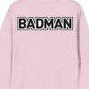 Dragon Ball Z Badman Text Adult Cradle Pink Crew Neck Long Sleeve Sweatshirt - 4 of 4