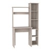 XIYUYEU Home Office Desk Modern Writing Desk with 5-Tier Open Bookshelves for Office - 2 of 4