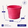 HOMZ Rope-Handle 18-Gallon Open Storage Tubs, Plastic Buckets, Pink, 6 Pack - 2 of 4