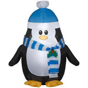 Gemmy Christmas Airblown Inflatable Penguin, 3.5 ft Tall, Multi - 1 of 2