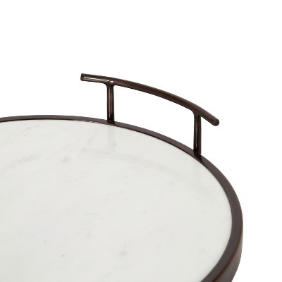 Elegant Round 14'' Bronze Marble Display & Serving Tray