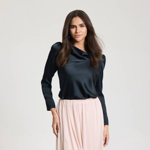 Women's Satin Cowl Neck Blouse - A New Day™ - 1 of 3