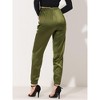 INSPIRE CHIC Women's Drawstring Elastic Waist Ankle Length Satin Joggers Pants with Pocket - 4 of 4