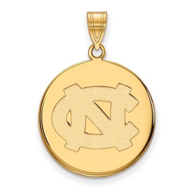 Black Bow Jewelry 14k Yellow Gold North Carolina Tar Heels NCAA Large Pendant