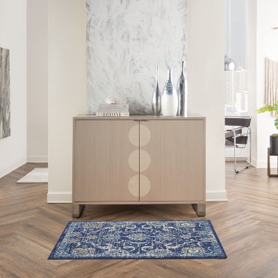Navy and Beige Rectangular Persian Style Area Rug