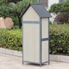 Outdoor Storage Shed with Floor, 68" Tall Garden Tool Shed with Adjustable Shelves - 3 of 4