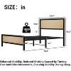 Rattan Headboard Bed Frame with Metal Support Under Bed Storage No Box Spring Needed Natural - 2 of 4