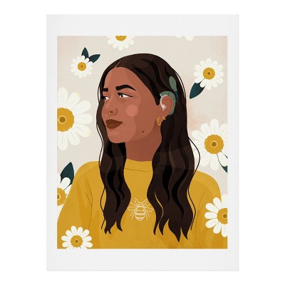 16" x 20" Arielsinhaha Beedazzling Art Print Yellow - Deny Designs: Modern Cardstock Wall Decor for Living Room