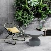 LuxenHome Gray MgO Outdoor Round Coffee Table for Indoor and Outdoor - 4 of 4