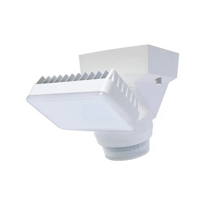 IQ America Motion Security Flood Light, 1600 Lumen LED, Outdoor Wall/Eave Mount for Shed, Storage, Attic, Workshop, Garage, White