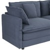NicBex Couches for Living Room 149.6" Modular Sectional Sofa L-Shape Corduroy Upholstered Sofa Couch with Side Storage Pockets and Ottoman, Blue - 4 of 4