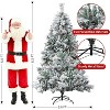 6.5FT Pre-Lit Artificial Christmas Tree, Snow Flocked Xmas Tree with 800 Branch Tips & 300 Colorful Lights and Foldable Stand, for Home Party - 4 of 4
