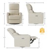 Swivel Rocking Recliner Chair, Faux Leather Upholstered Glider with Lumbar Support, High Back, Manual Recline - 2 of 4