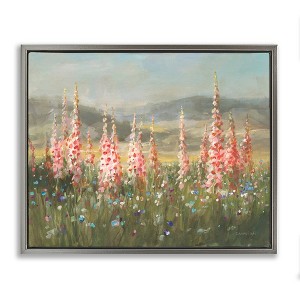 Stupell Industries Flower Blossoms Vast Rural Meadow Floating Frame Canvas Art, Gray, 21" x 17" - 1 of 4