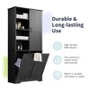 Tall Bathroom Storage Cabinet with Door, 2 Tilt-Out Laundry Hampers, Adjustable Shelves & Open Rack for Bathroom or Laundry Room - 4 of 4