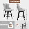 Gikpal Swivel Bar Stools with Backs, 24" Counter Height Bar Stools, Fabric Upholstered Counter Bar Stools with Solid Wood Legs for Kitchen Island - 2 of 4