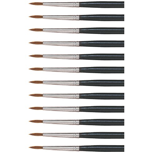 Size 12 1-3/16 Hair Pack of 12 8.75 Length Dynasty 27879 Round Camel Hair Short Enameled Wood Handle Watercolor Paint Brush Black 0.75 Height 2.75 Width 