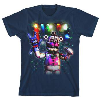 Five Nights at Freddy's Funtime Freddy Colored Lights Boy's Navy T-shirt