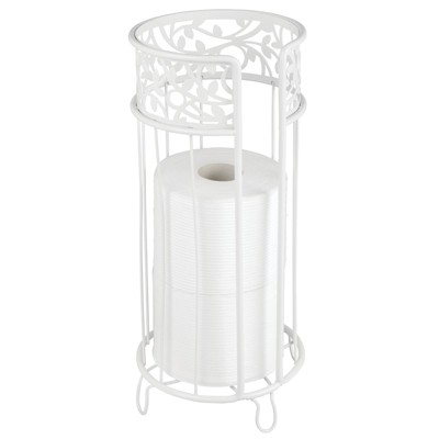 mDesign Decorative Metal Wire 3-Roll Toilet Paper Stand with Vine Design -  Chrome