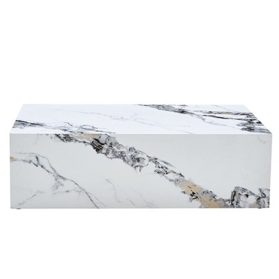 NicBex Modern 39.3" Rectangle Coffee Table with Wood Frame for Living Room and Bedroom