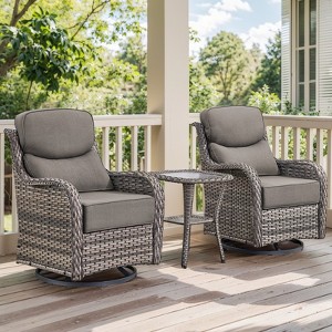 Outdoor Gliders Swivel Chairs with 6-Inch Thick Cushions Swivel Rocker Patio Chairs - 1 of 4