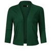 Women’s 3/4 Sleeve Cropped Cardigan Sweaters Open Front Knit Short Bolero Shrugs - 2 of 4