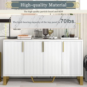 Sapphtopaz Modern Decorative Storage Cabinet Adjustable Shelves 4-Door Sideboard Buffet Cabinet with Storage for Kitchen, Living Room, Entryway - 1 of 4