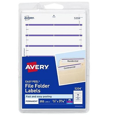 Avery Easy Peel Laser/Inkjet File Folder Labels 2/3" x 3 7/16" Purple 537829