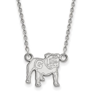 Black Bow Jewelry 10k White Gold Georgia Bulldogs NCAA Necklace 18 Inch - 1 of 4