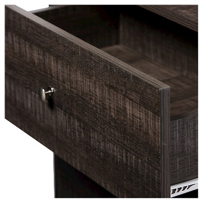 Espresso Brown Wood 3-Drawer Modern Storage Chest