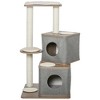 PawHut 44" H Feline Cat Tower Tree House with Sisal Scratching Posts, Soft Relaxing Cushions, & Many Perches/Condos - 4 of 4