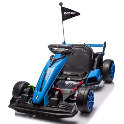 24V Kids Ride on Go Kart, 7.5mph Variable High Speed Drifting Car, 7ah Battery 200W*2 Motors, Power Display Racing Toy for for 6+