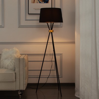 Aukfa 63.2" Modern Tripod Floor Lamp with Linen Shade – Adjustable & Easy to Assemble for Living Room, Bedroom & Office